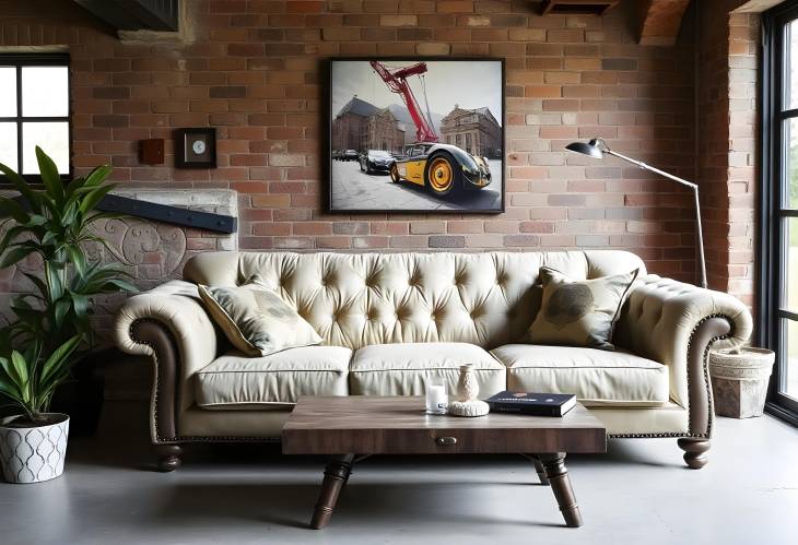 Elegant Sofa in a Distressed Grunge Interior